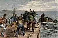 Fenian convicts escape from Fremantle in the 1876 Catalpa rescue.