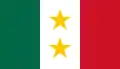 Purported flag of the Mexican state of Coahuila y Tejas, though the style and color of the stars are speculative.