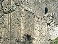 An opening jutting out of the wall.