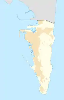 Map showing the location of Gorham's Cave