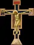 Crucifix; by Giotto; c. 1300; tempera on panel; 5.78 x 4.06 m; Santa Maria Novella (Florence, Italy)