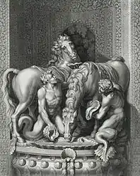 Apollo's horses groomed by two Tritons by Gilles Guérin, ca.&nbsp;1670