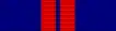 Dark blue ribbon with two red stripes close to the center