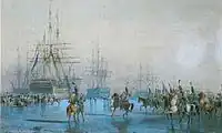Capture of the Dutch fleet by the French hussars