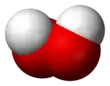 space filling model of the hydrogen peroxide molecule
