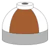 Illustration of cylinder shoulder painted in brown and white quarters