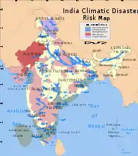 India climatic disasters risk map.