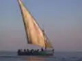 Dhow ferrying passengers near Inhambane, Mozambique