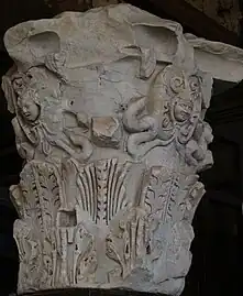 Roman Corinthian capital with gorgoneia from the Colosseum, Rome, unknown architect, 70–80 BC