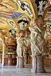 Rococo - Interior of the Klosterbibliothek Metten, Metten, Germany, unknown architect, 1722-1726