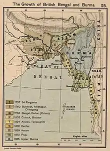 Expansion of British Bengal and Burma.