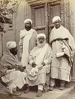 A group of Pandits, or Brahmin priests, in Kashmir, photographed by an unknown photographer in the 1890s