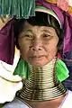 The Kayan people of Burma (Myanmar) associate the wearing of neck rings with feminine beauty.