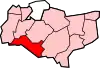 District outlines of county of Kent