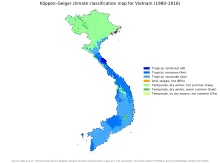  An image of the Köppen climate classification map of Vietnam