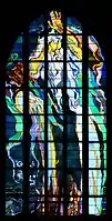 God the Creator by Stanisław Wyspiański, this window has no glass painting, but relies entirely on leadlines and skilful placement of colour and tone. Franciscan Church, Kraków (c. 1900)