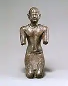 Ancient Egyptian statuette of a Kushite pharaoh; 713–664 BCE; bronze, precious-metal leaf; height: 7.6&nbsp;cm, width: 3.2&nbsp;cm, depth: 3.6&nbsp;cm; Metropolitan Museum of Art