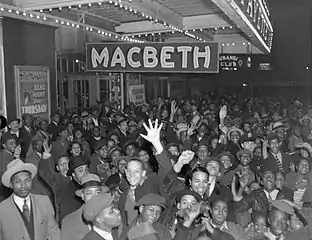 Macbeth opening night at the Lafayette Theatre (April 14, 1936)