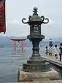 Bronze lantern at Itsukushima Shrine