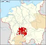 Map indicating the Swabian Circle of the Holy Roman Empire