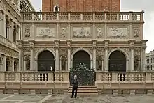  photograph of the loggetta at the base of the campanile