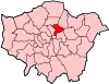 Location of the London Borough of Hackney in Greater London