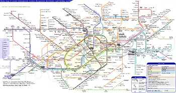 Schematic map of London rail and tube