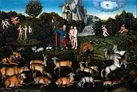 The Garden of Eden by Lucas Cranach der Ältere, a 16th-century German depiction of Eden