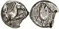 Silver hemidrachm of Thessalian League struck 470-460 BC