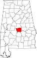 State map highlighting Autauga County