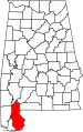State map highlighting Baldwin County