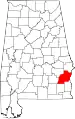 State map highlighting Barbour County