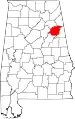 State map highlighting Calhoun County