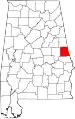 State map highlighting Chambers County