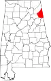 State map highlighting Cherokee County