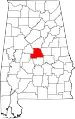 State map highlighting Chilton County