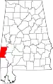 State map highlighting Choctaw County