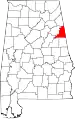 State map highlighting Cleburne County