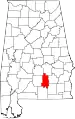State map highlighting Crenshaw County