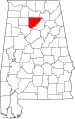 State map highlighting Cullman County
