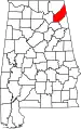 State map highlighting DeKalb County