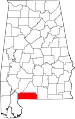State map highlighting Escambia County