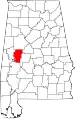 State map highlighting Hale County
