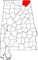 State map highlighting Jackson County