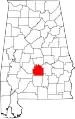 State map highlighting Lowndes County