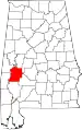 State map highlighting Marengo County