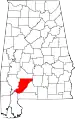State map highlighting Monroe County