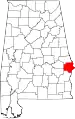 State map highlighting Russell County