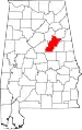 State map highlighting Talladega County