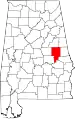State map highlighting Tallapoosa County